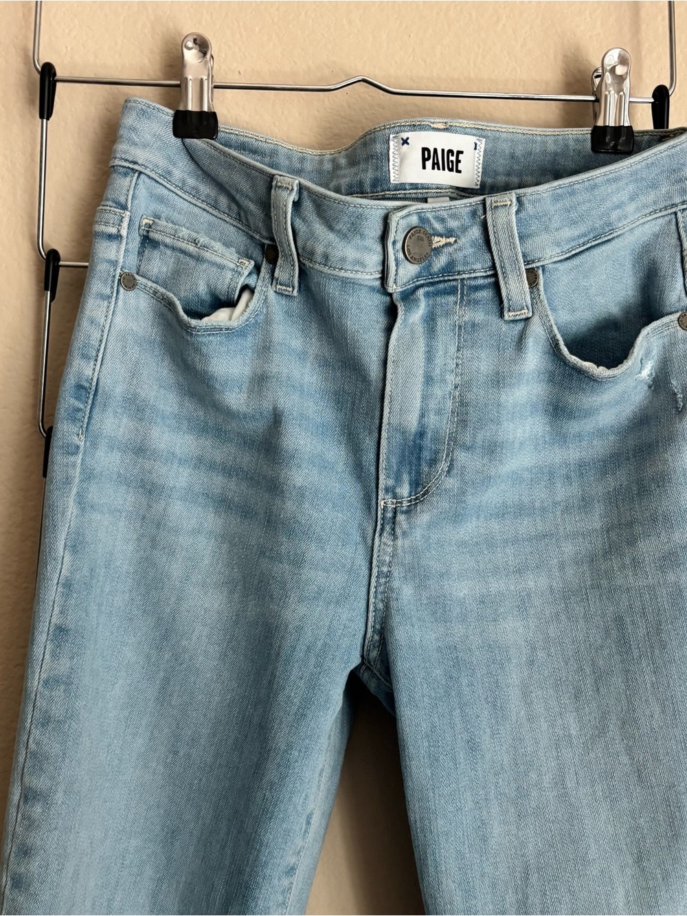 PAIGE Hoxton Slim Crop Jeans Dason Destructed Size 26 - Picture 2 of 8